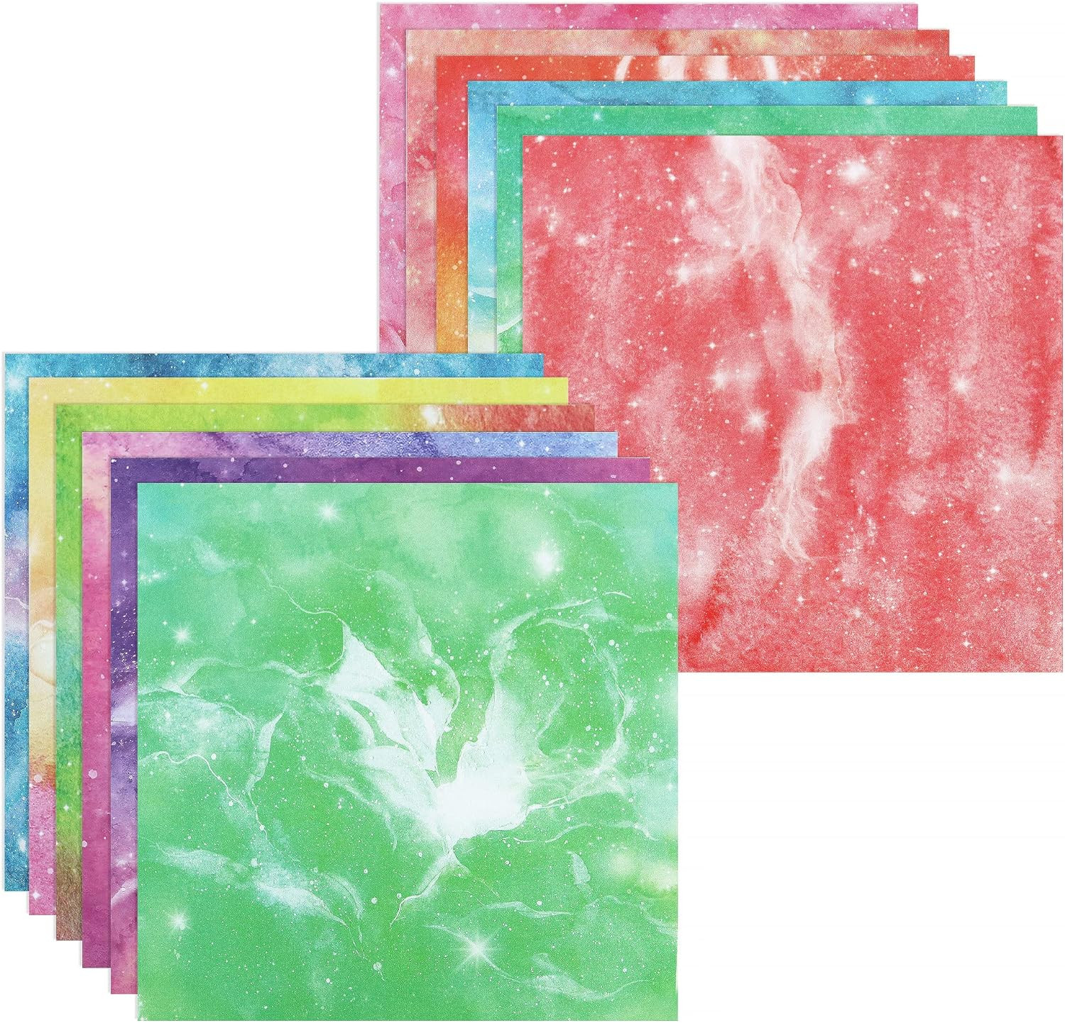 (50er Set) 15x15cm Origami Papier DIY Bastel Faltpapier 70gm2 - Marble