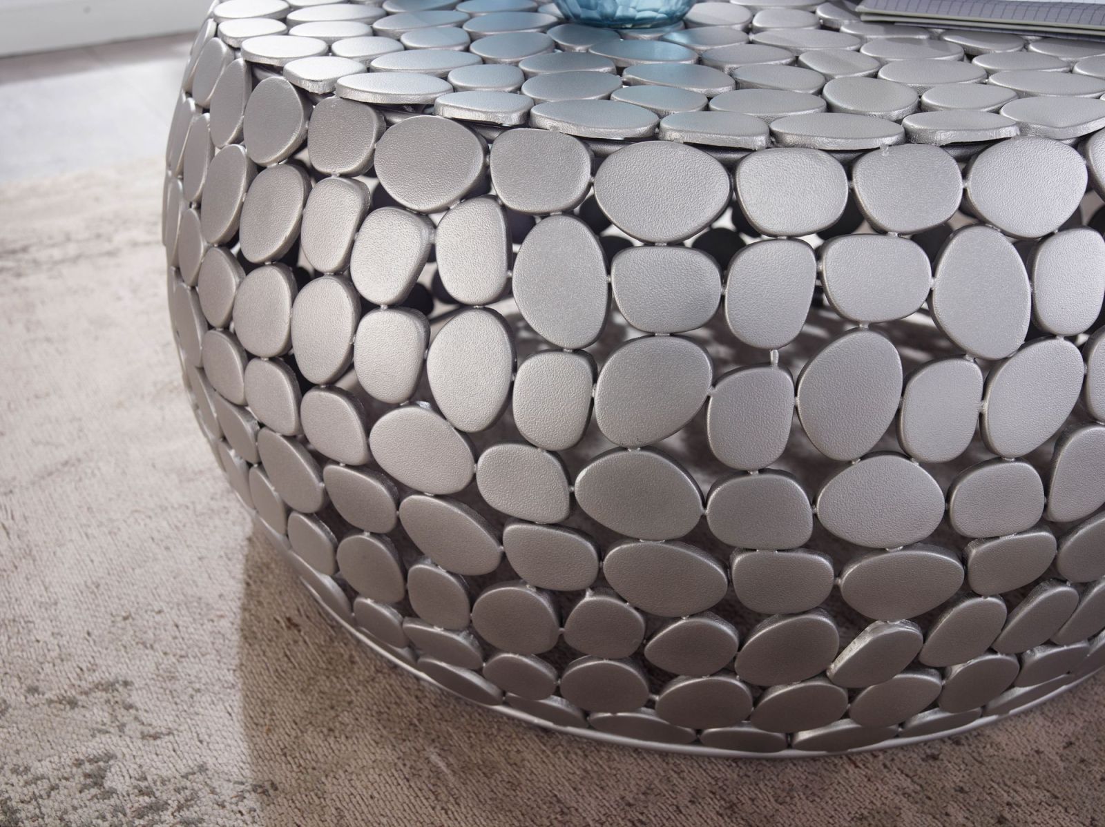 Couchtisch - silber - Aluminium - 66 cm