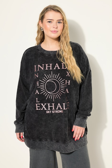 Sweatshirt, very Oversize Shape, Yoga Print