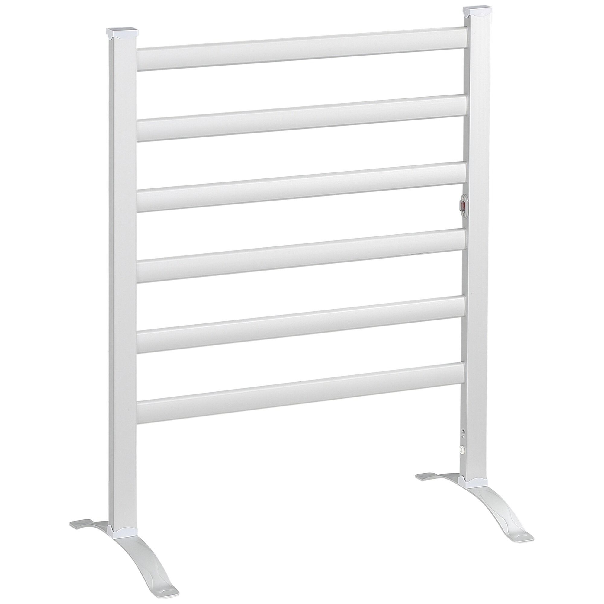HOMCOM Handtuchheizkörper mit 6 Sprossen silber 69L x 36B x 90H cm