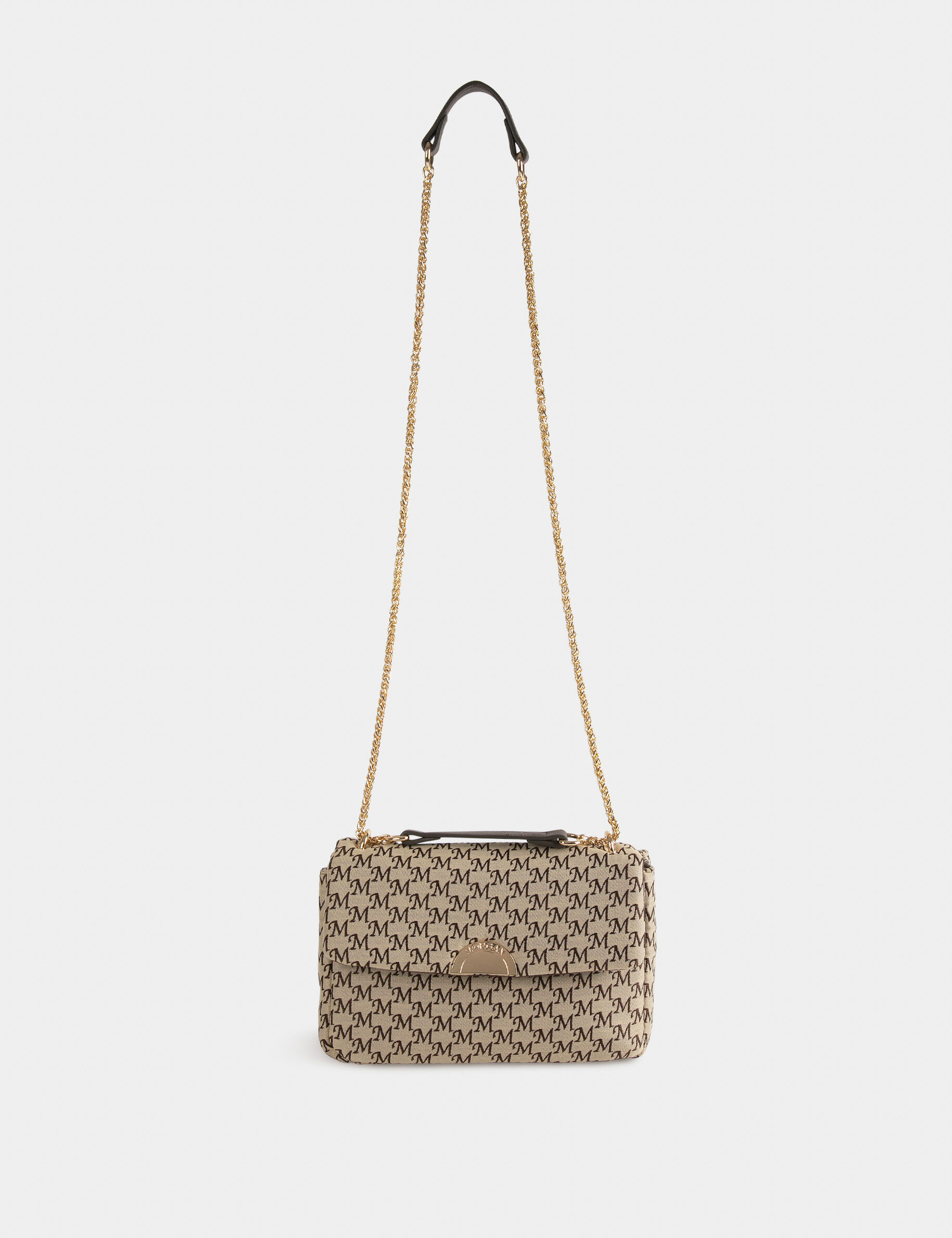 Sac à bandoulière imprimé monogramme beige femme - beige