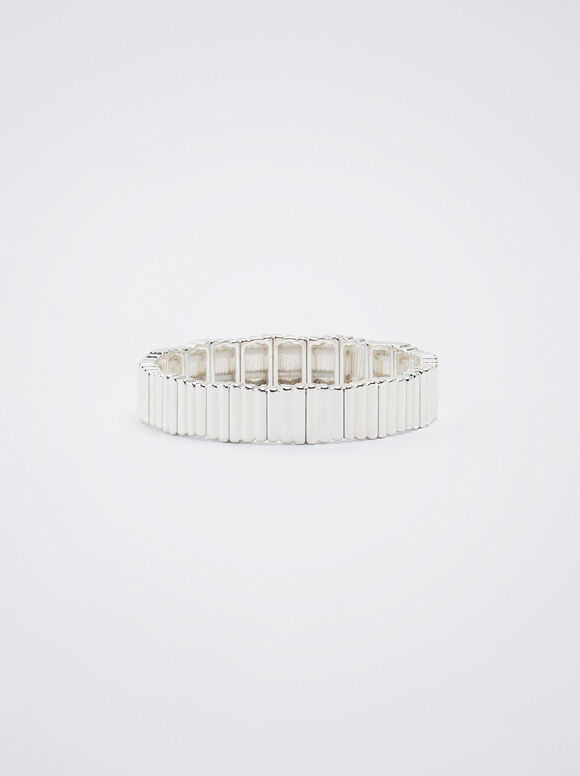 Pulseira elástica prateada - Prata