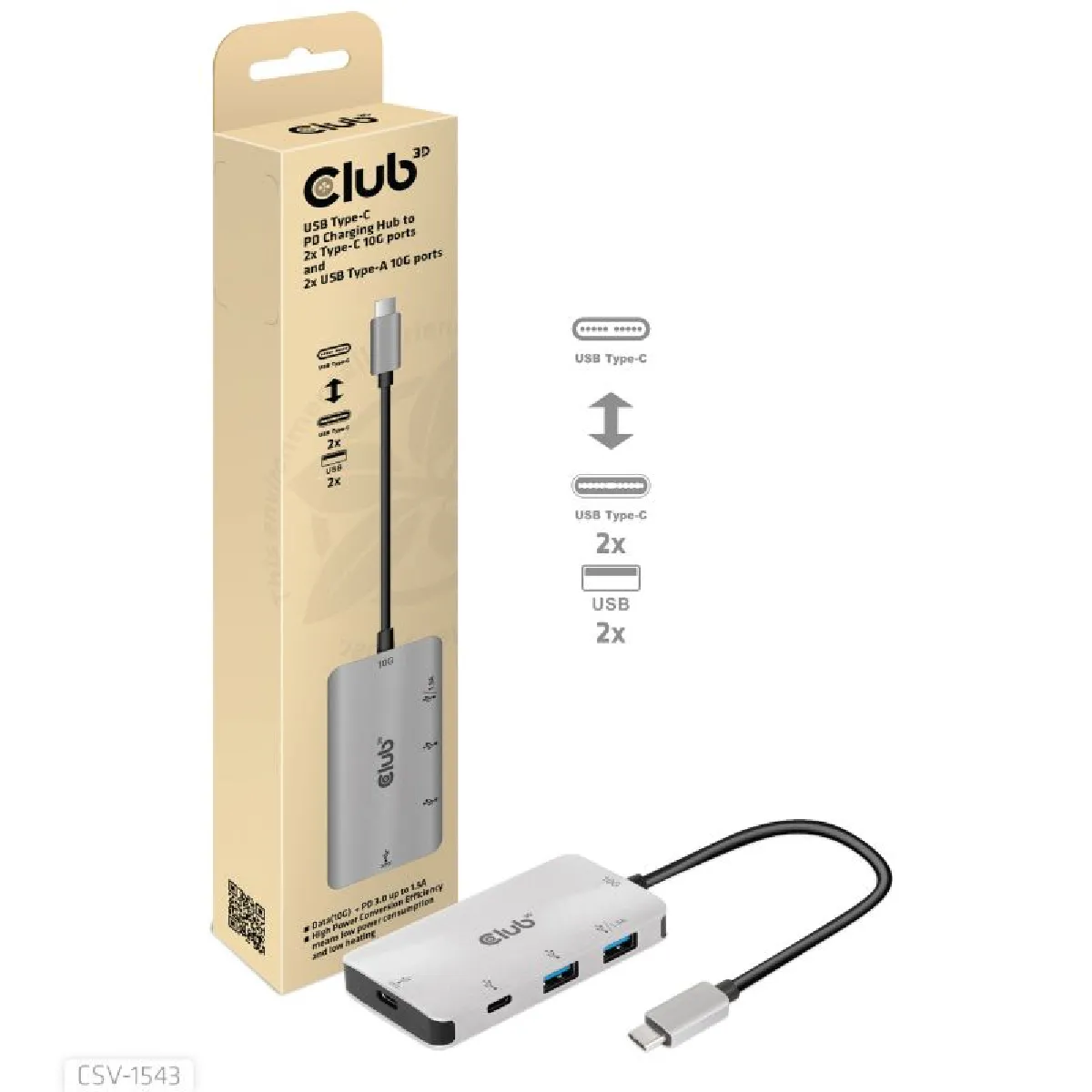 Club 3D CSV-1543 Hub Gris