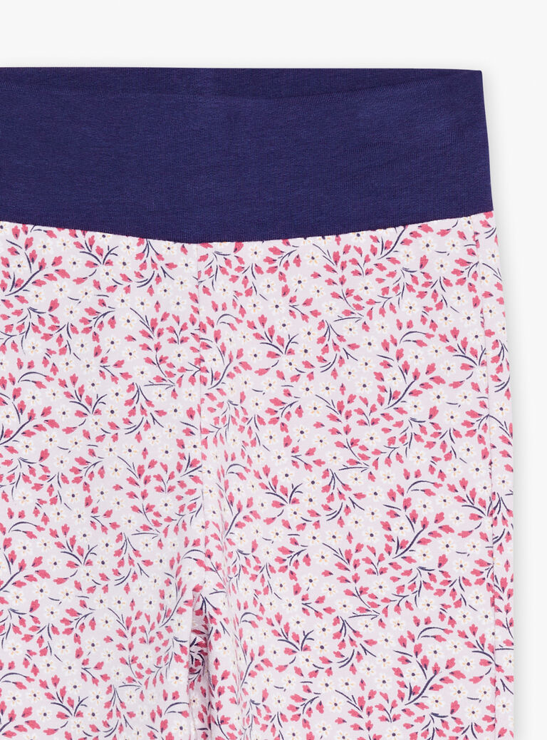 Legging bleu marine et lilas à imprimé fleuri