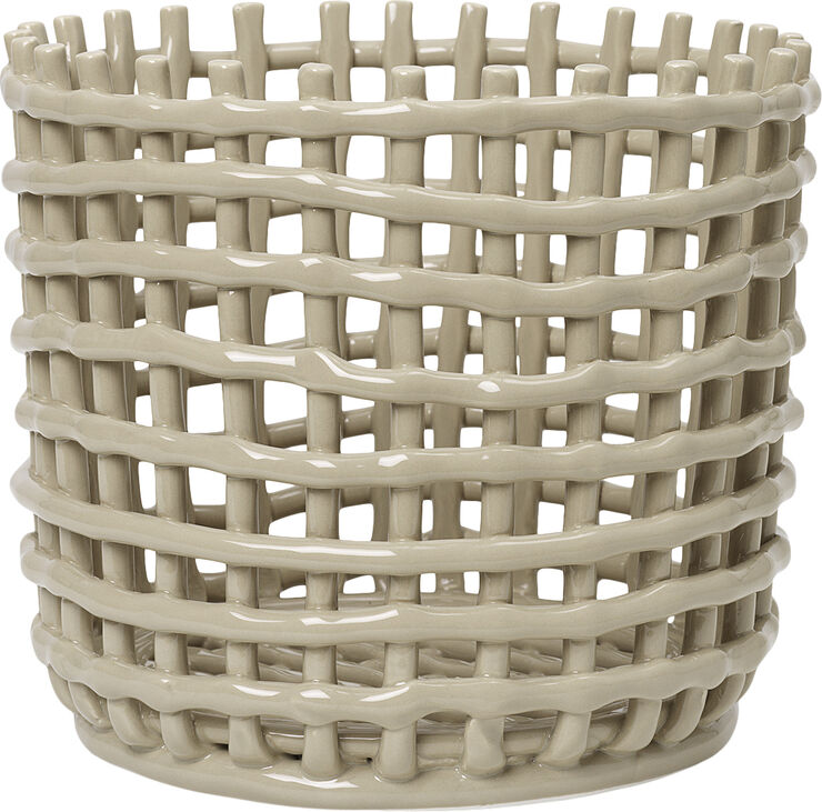 ferm LIVING Ceramic Basket - Large - Cashmere Cashmere
