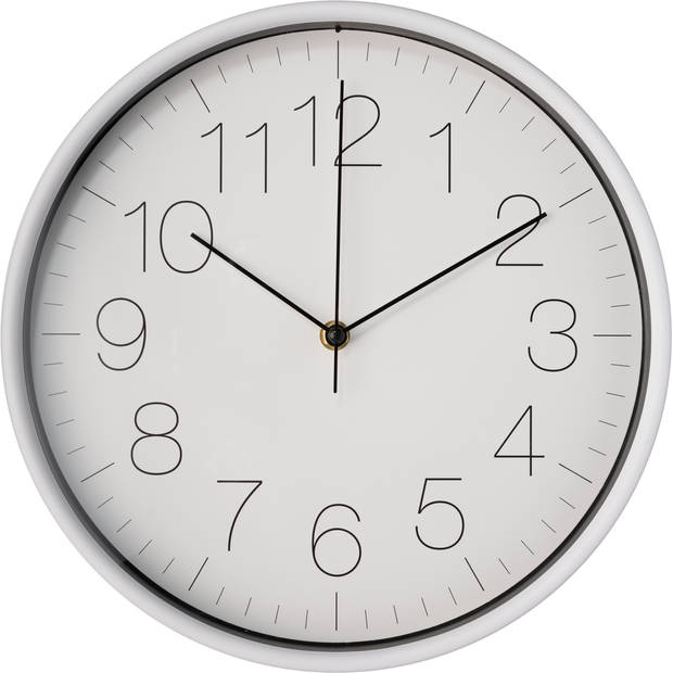 Blokker plastic Wandklok 30 Cm Zwart/wit/grijs