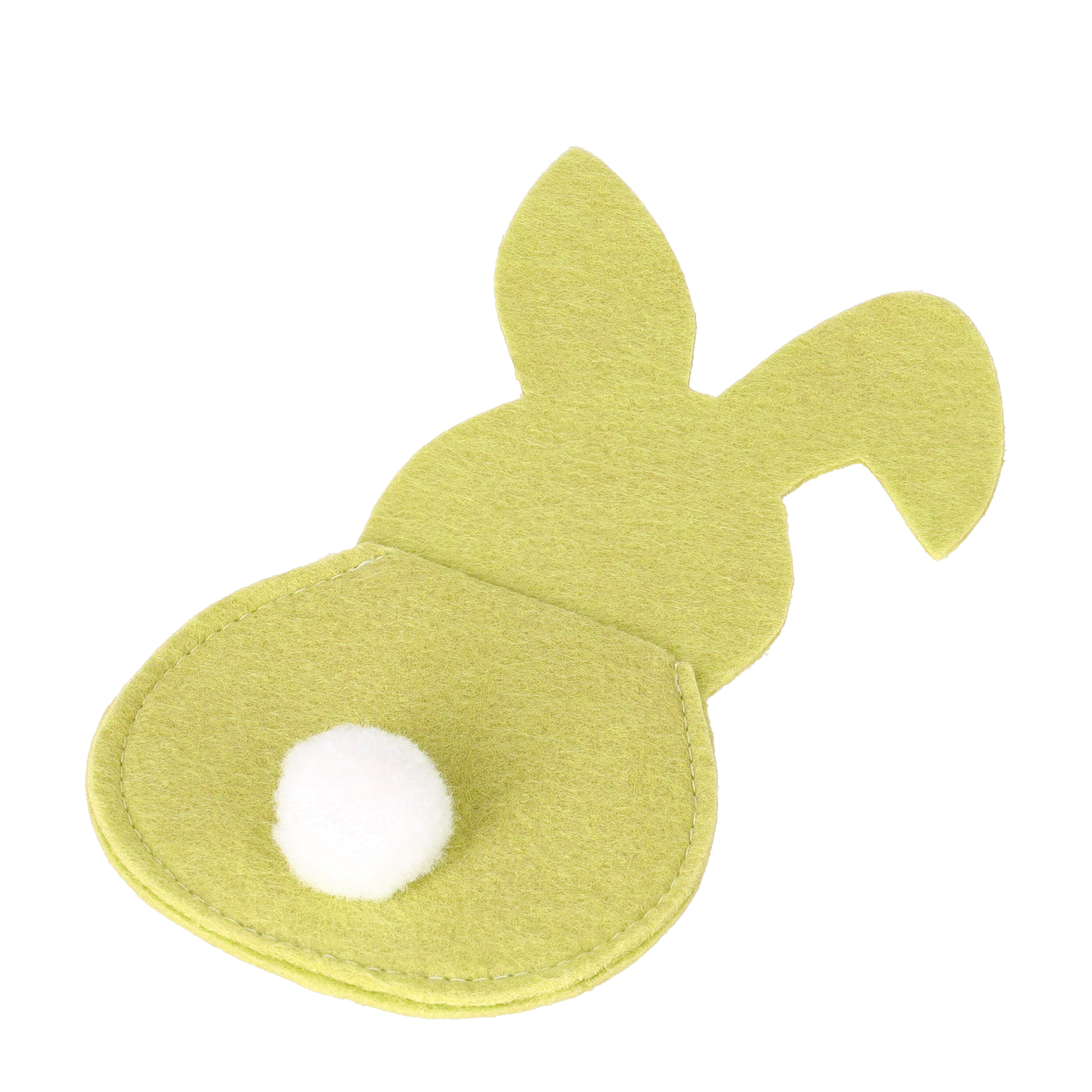 (4er Set) Filz Osterhase Besteck Tasche Oster Party Tisch Deko für Messer / Gabel / Löffel - Gelb