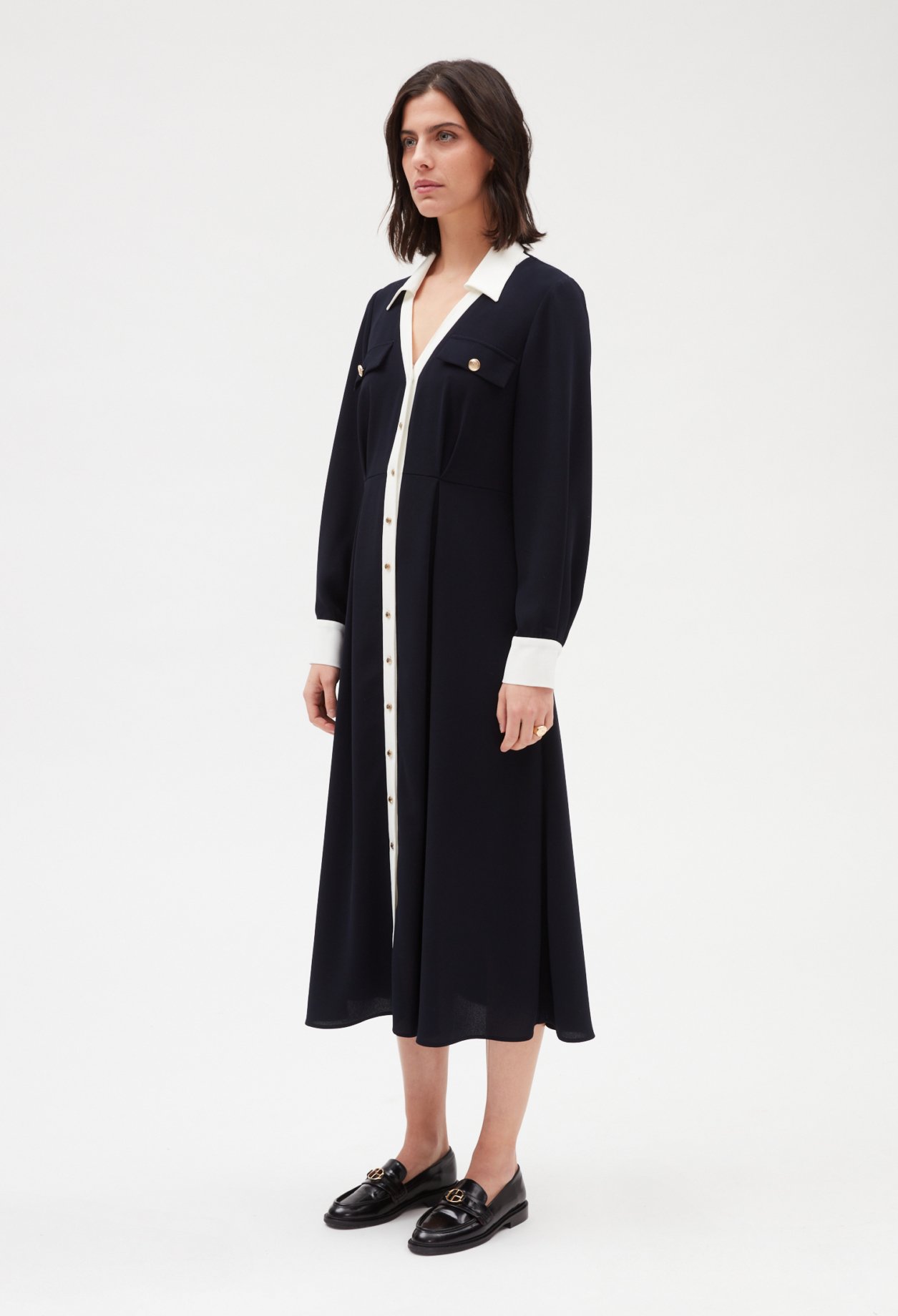 Robe midi marine