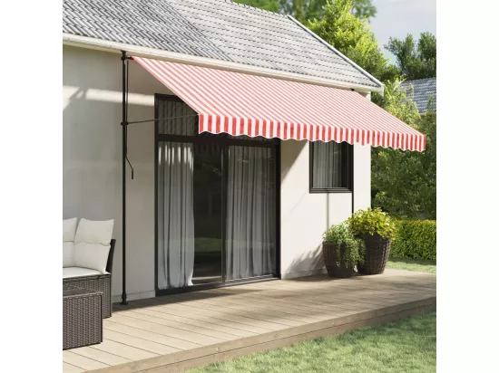 Tissu de remplacement pour auvent rayures rouges et blanches