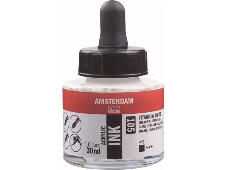 Amsterdam Acrylic Ink Bottle Titanium White 105
