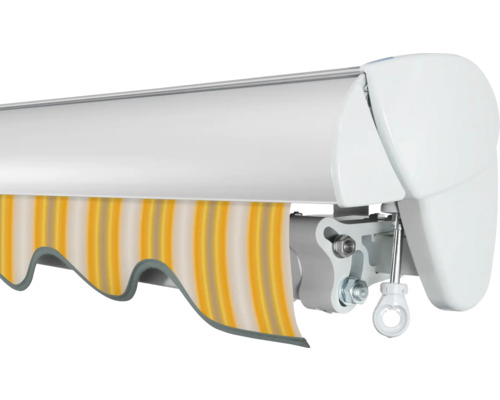 SOLUNA Semi-cassette zonnescherm Classic 2.5x1.5 Doekontwerp 30A774 Frame E6EV1 Zilver Geanodiseerd Aandrijving Rechts Inclusief Slinger