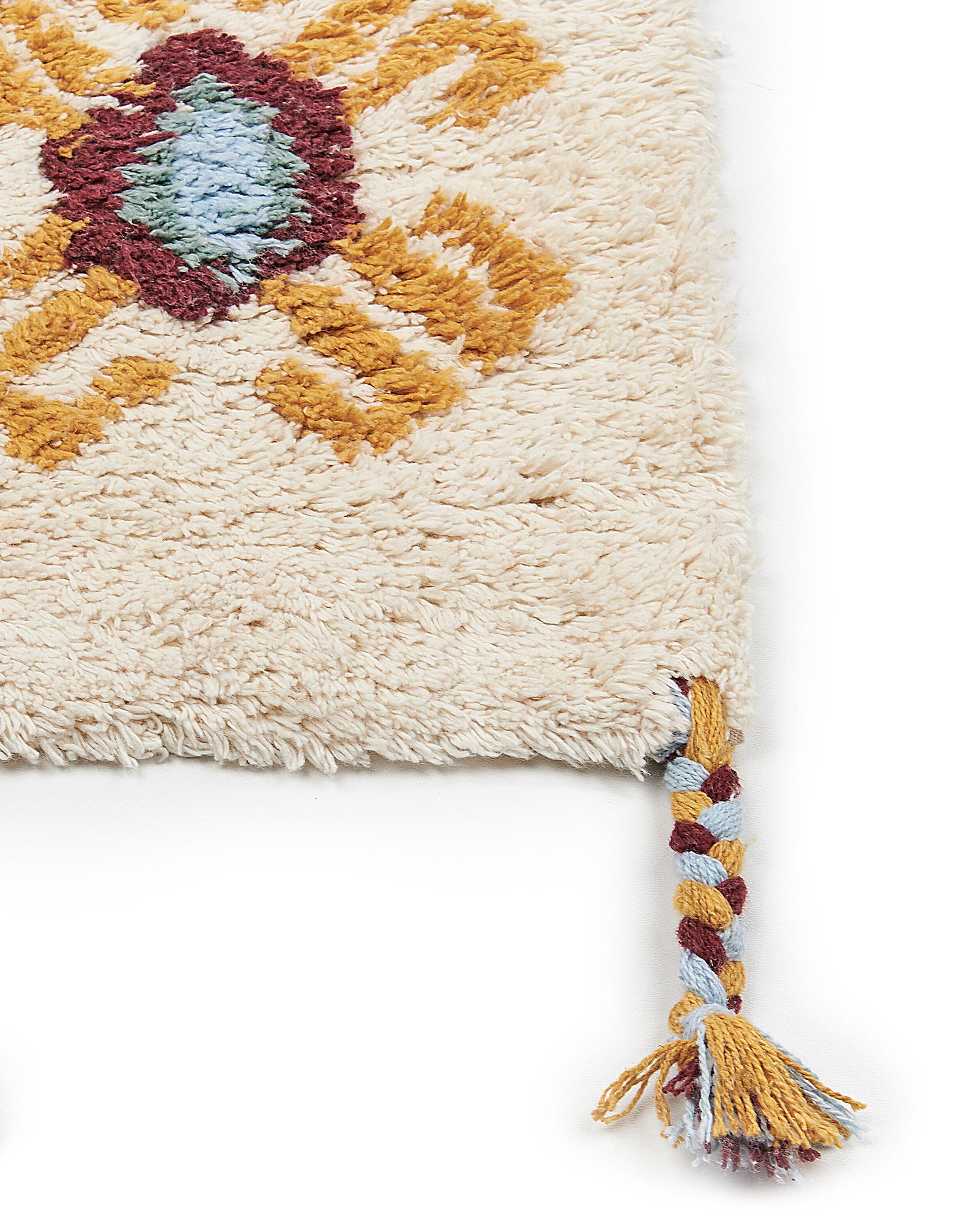 Vloerkleed DUZCE Beige 160 x 230 cm Katoen