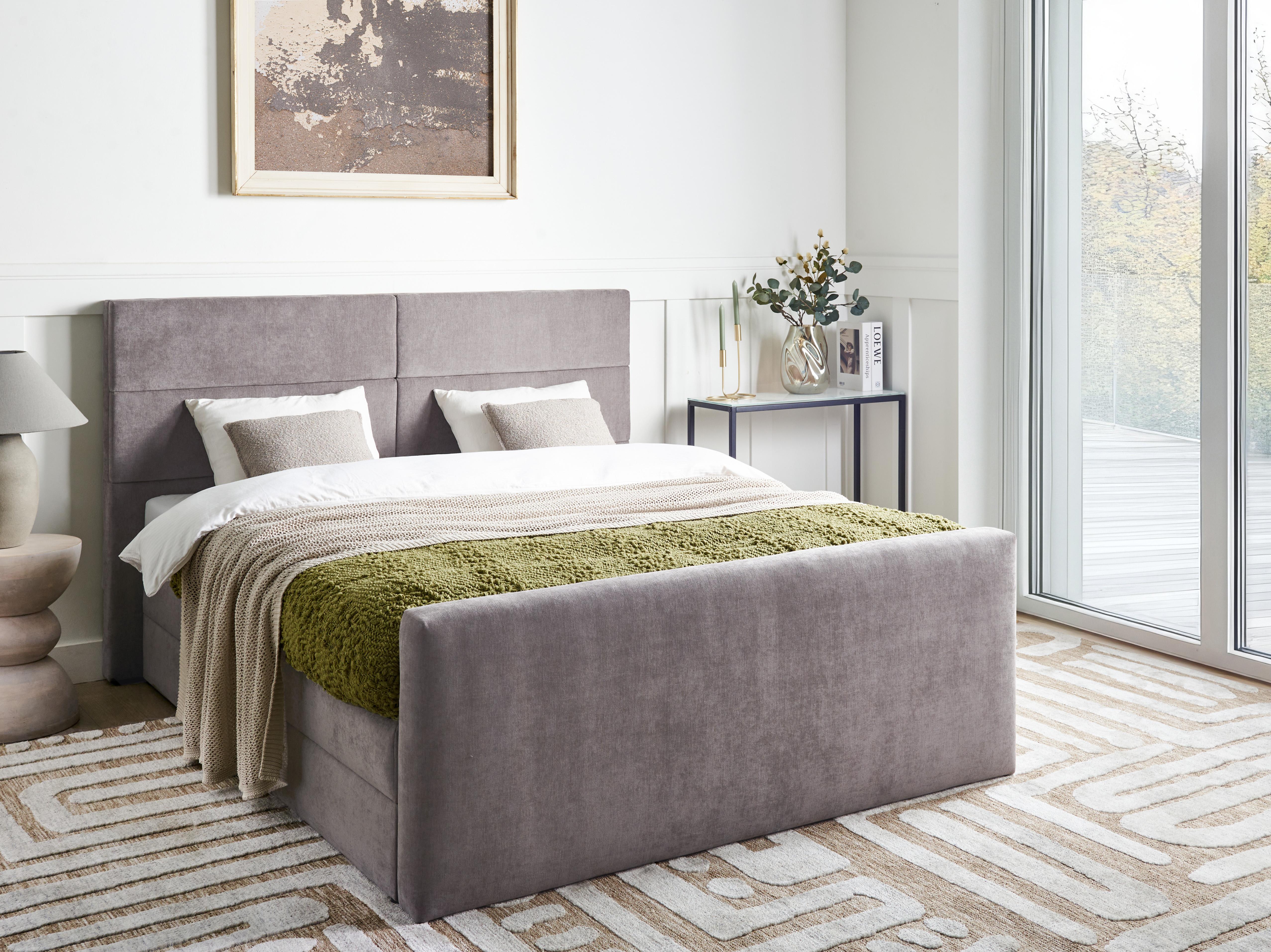 Boxspring met opbergruimte Stof ARISTOCRAT 160 x 200 cm Taupe