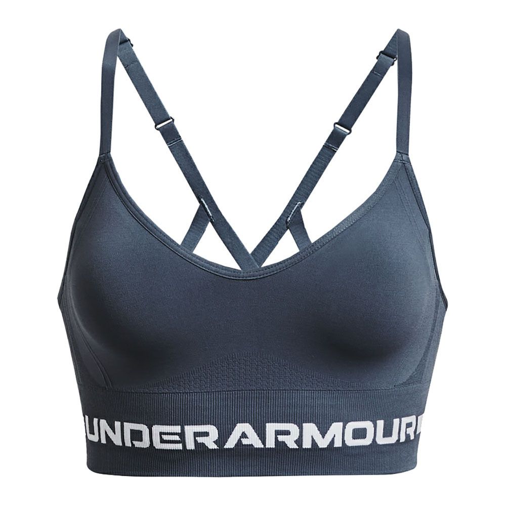 Under Armour UA SEAMLESS LOW LONG - Brassière Femme downpour gray/white