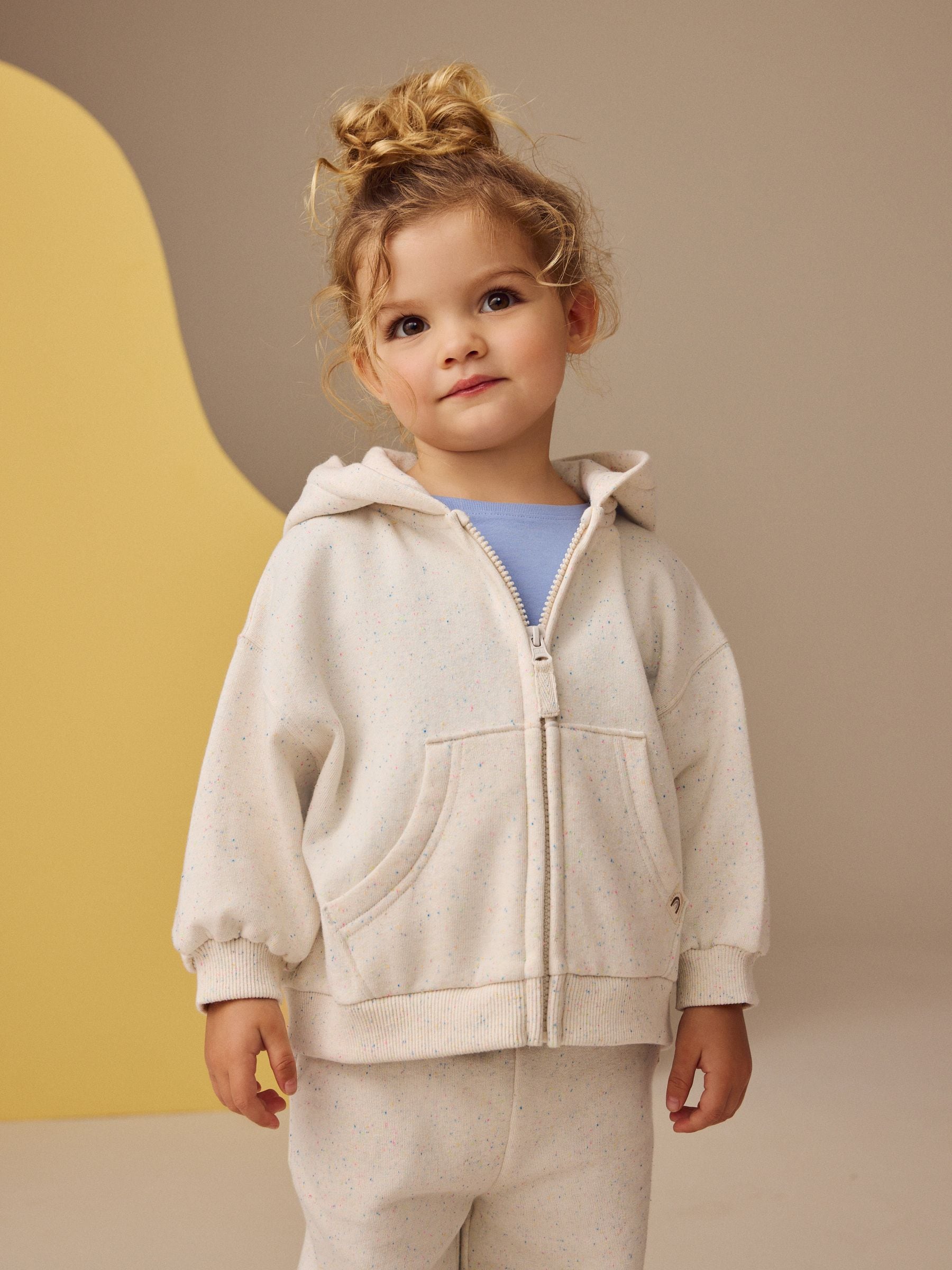 Moutkleurig - Hoodie met ritssluiting (3 mnd-7 jr)
