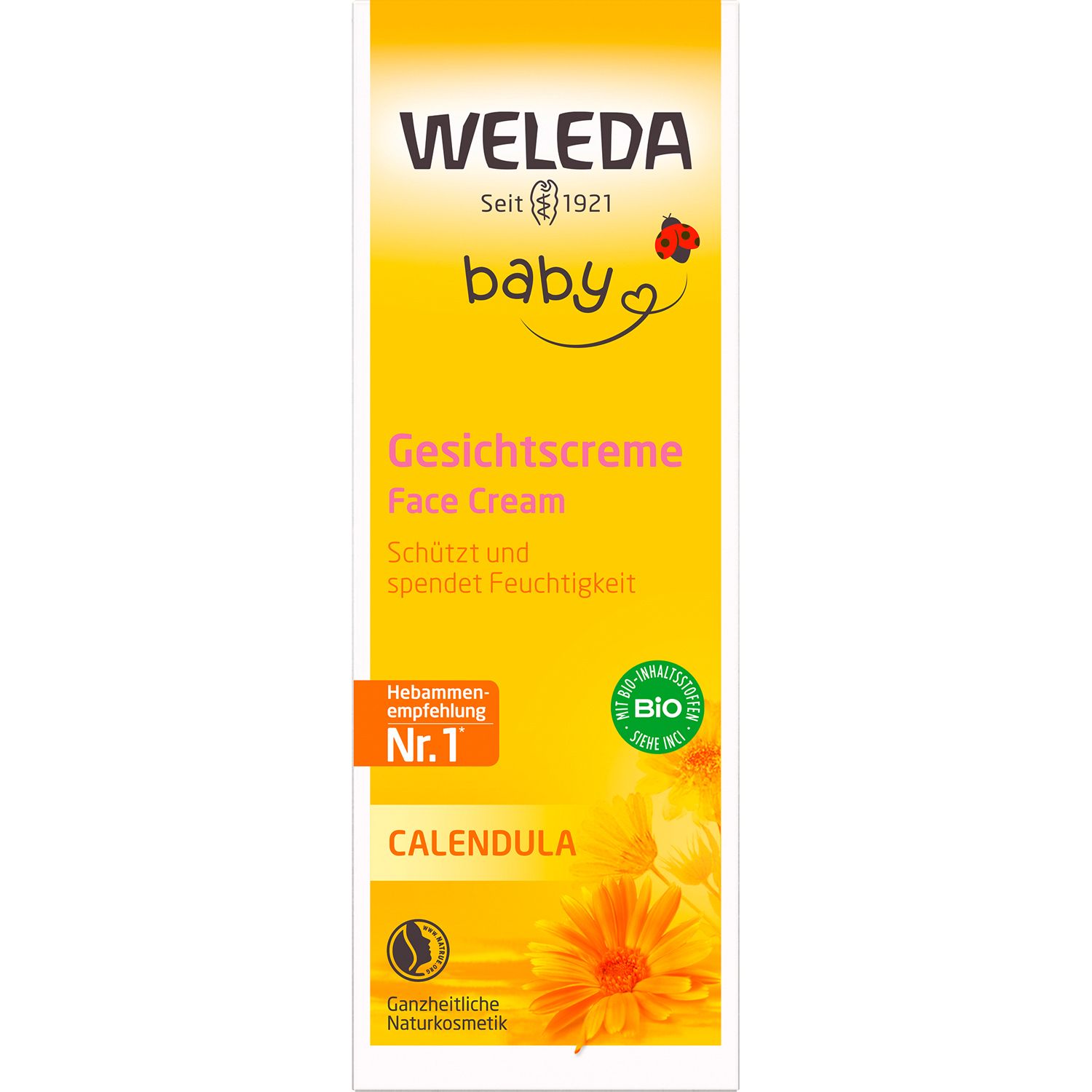 Weleda Baby Gesichtscreme Calendula - pflegt & schützt empfindliche Babyhaut, spendet Feuchtigkeit