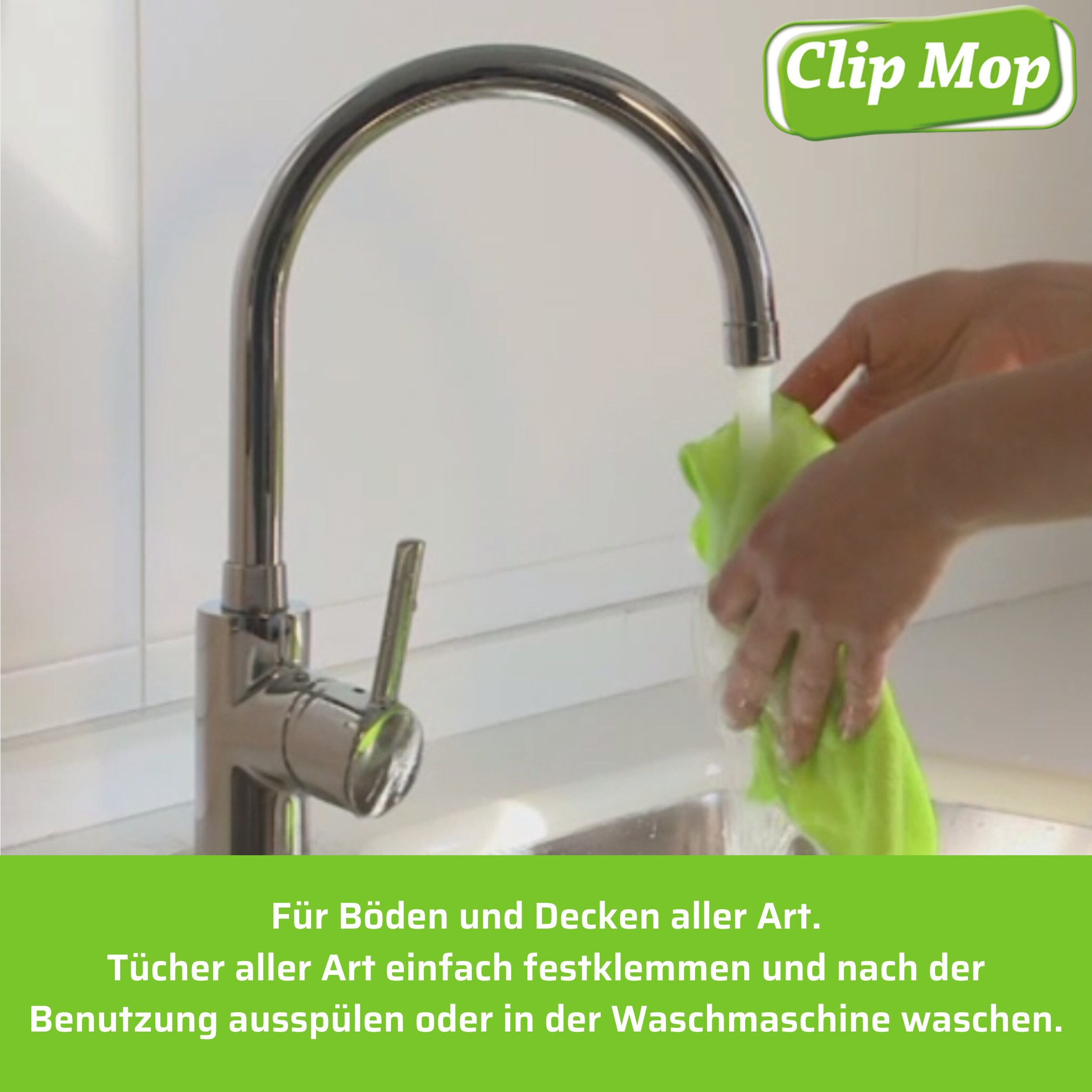 Best Direct® Wischmopp, Bodenwischer, Teleskopstiel, Nutzung mit Mikrofasertuch Clip Mop