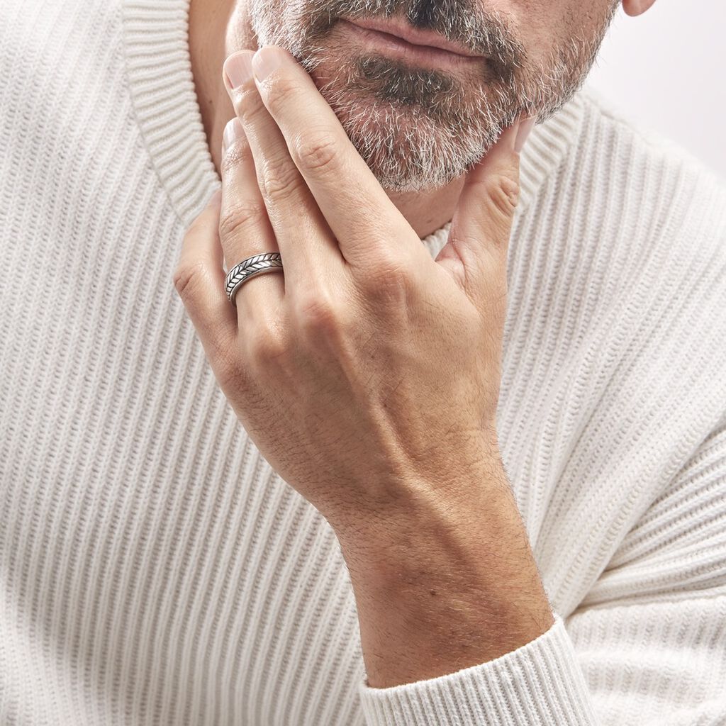 Bague Acier Blanc Gordon