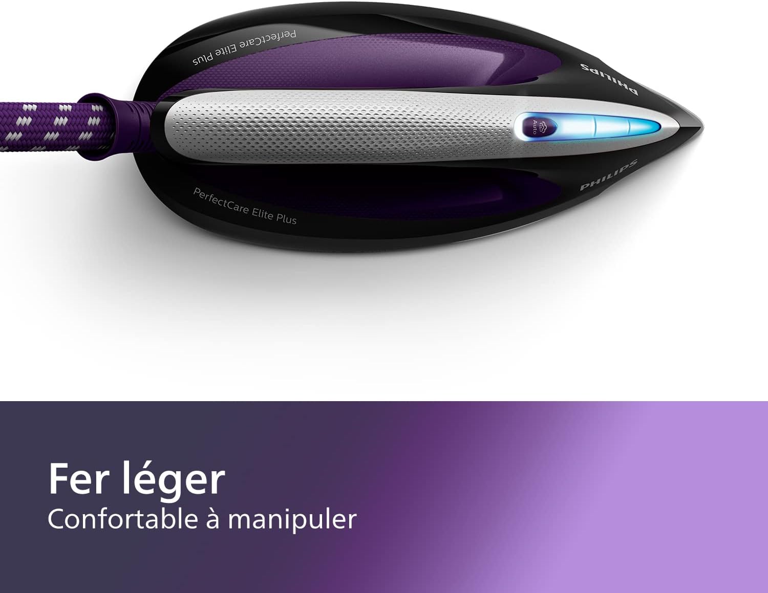Philips Centrale Vapeur PerfectCare Elite Plus - Réglage température automatique, Pression de 8 Bars, Effet Pressing de 600 g, Semelle T-ionicGlide, Réservoir Amovible de 1,8L (GC9682/80)