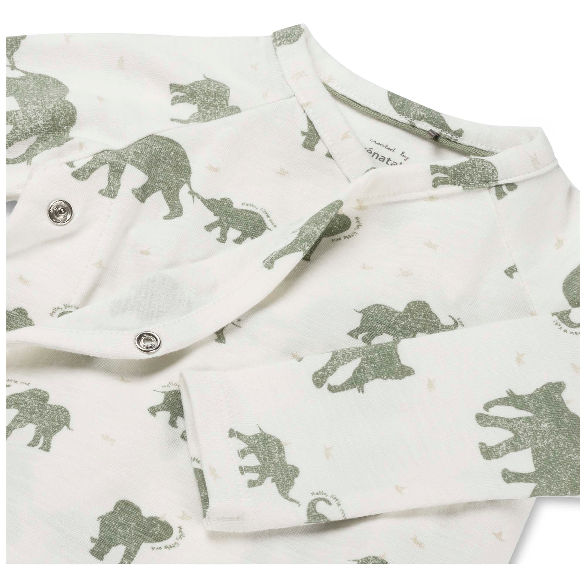 Prénatal newborn overslagshirt lange mouwen dierenprint groen