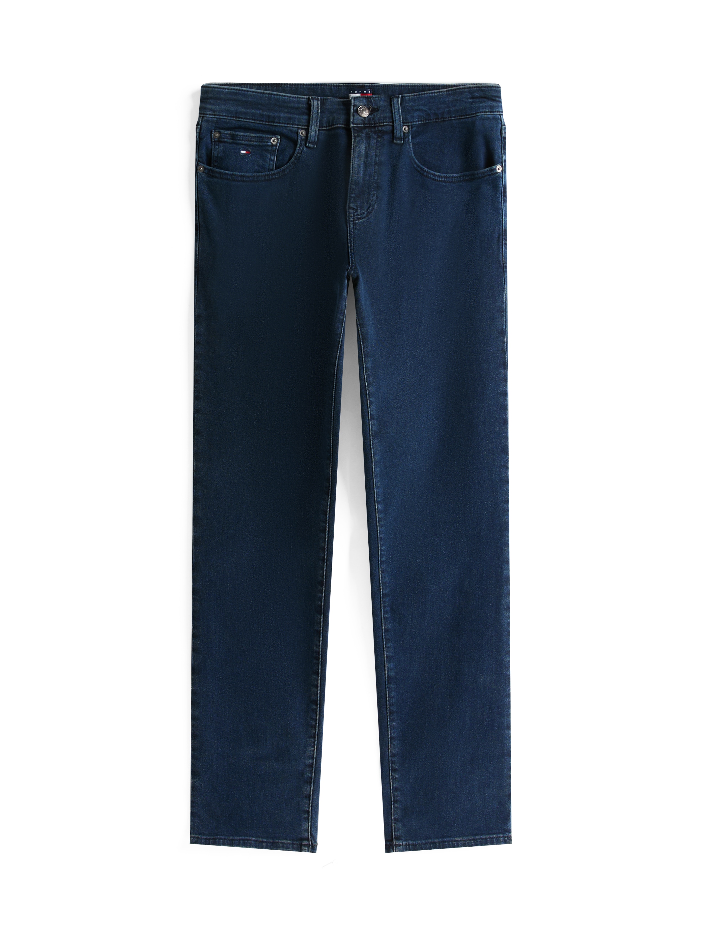 Tommy Jeans Gerade Jeans »Scanton Slim«, Mit Markenlabel aus Leder hinten