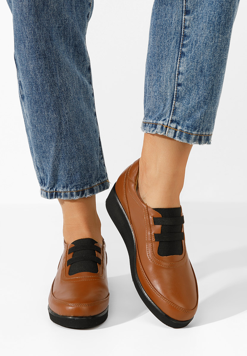 Chaussures casual femme en cuir bruns Zelya V5