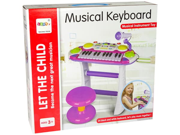Organ Keyboard Chair Microphone Blue