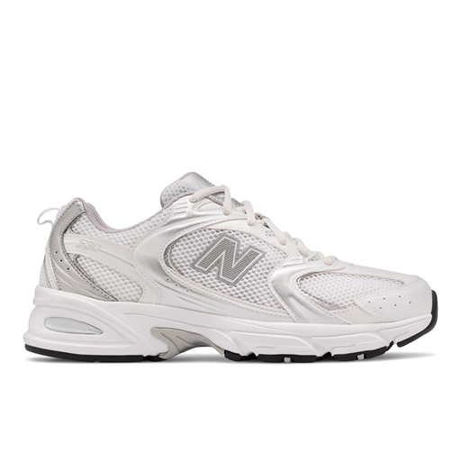New Balance 530 Sneakers, White/Silver Metallic, 42