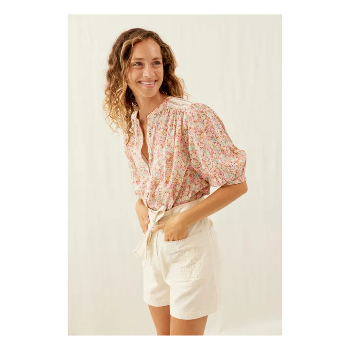 Louise Misha Short Rhea Coton et Lin - Collection Femme | Crème