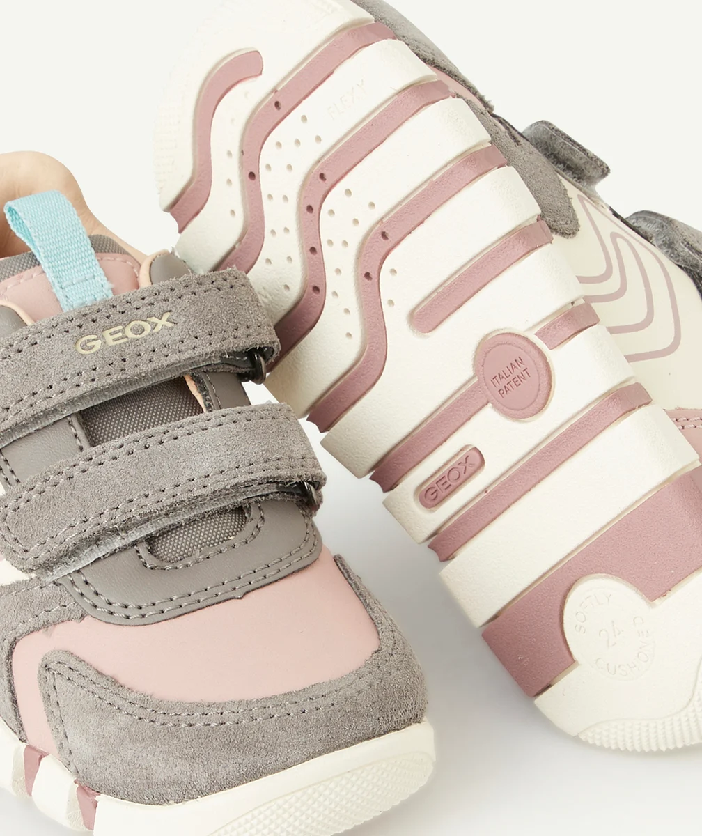 GEOXBASKETS IUPIDOO BÉBÉ FILLE GRIS ET ROSE