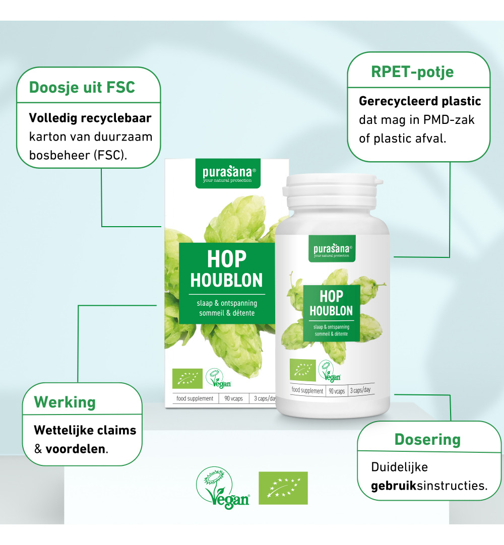 Purasana Hop 200 Mg Bio (90 vega capsules)