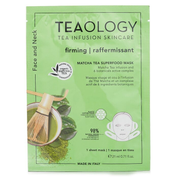 Teaology Máscara facial e pescoço superalimento de chá matcha  21ml/0.17oz