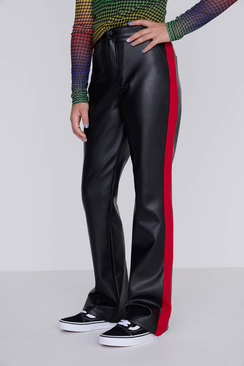 Coolcat Imitatieleren Flare Broek Bobby