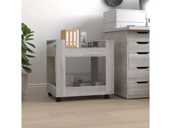 Chariot de bureau Sonoma gris 60x45x60 cm Bois d'ingénierie