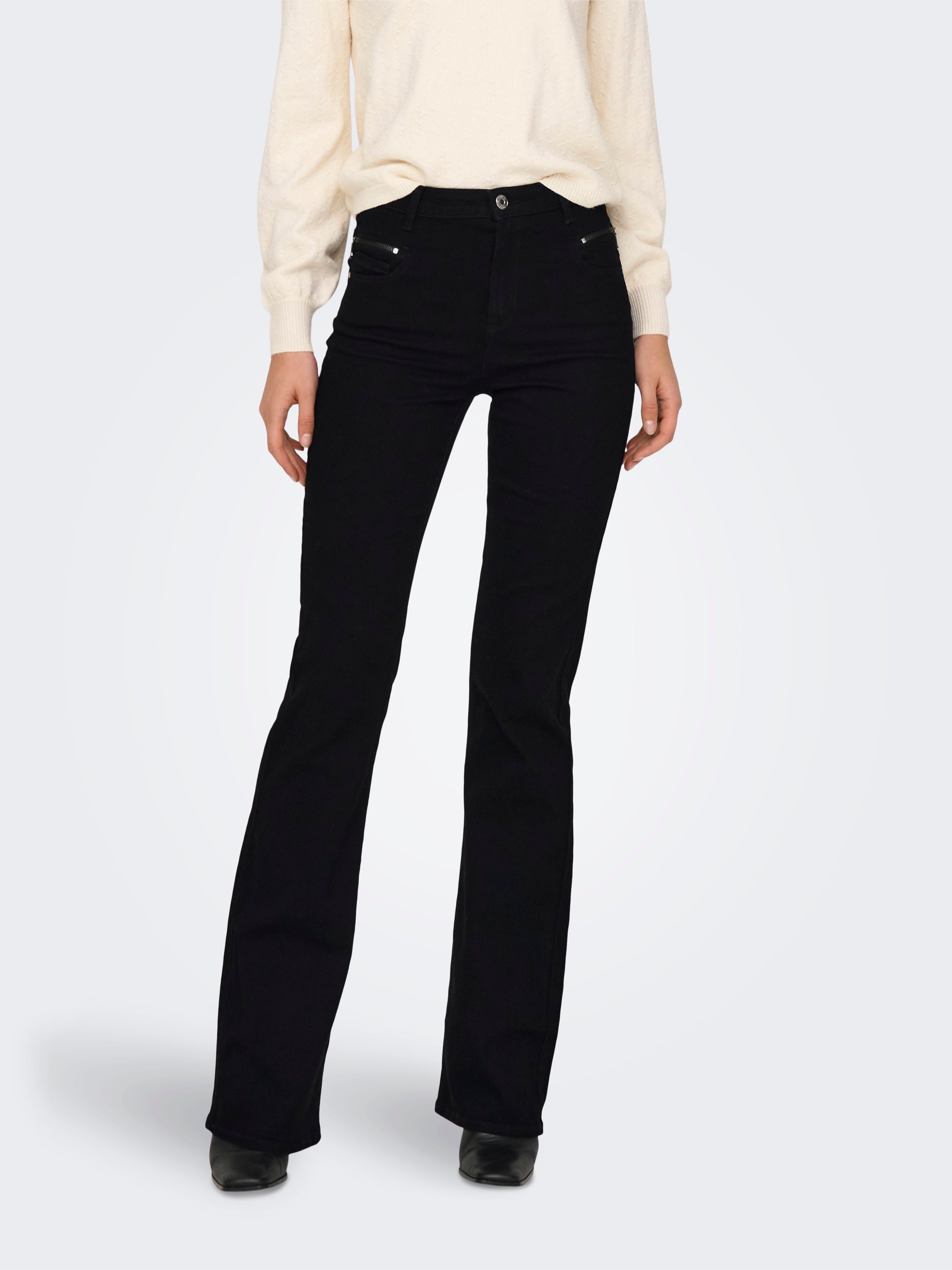 ONLSANDRA Hohe Taille Ausgestellt Jeans Black