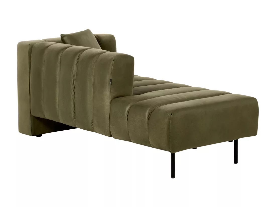 Chaise longue côté droit en velours vert olive LANNILS