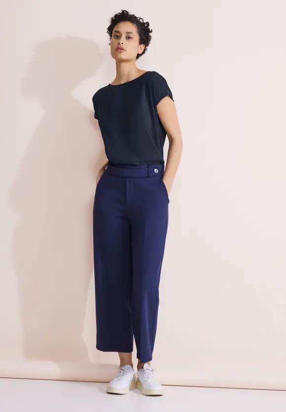 Materialmix T-Shirt - deep blue
