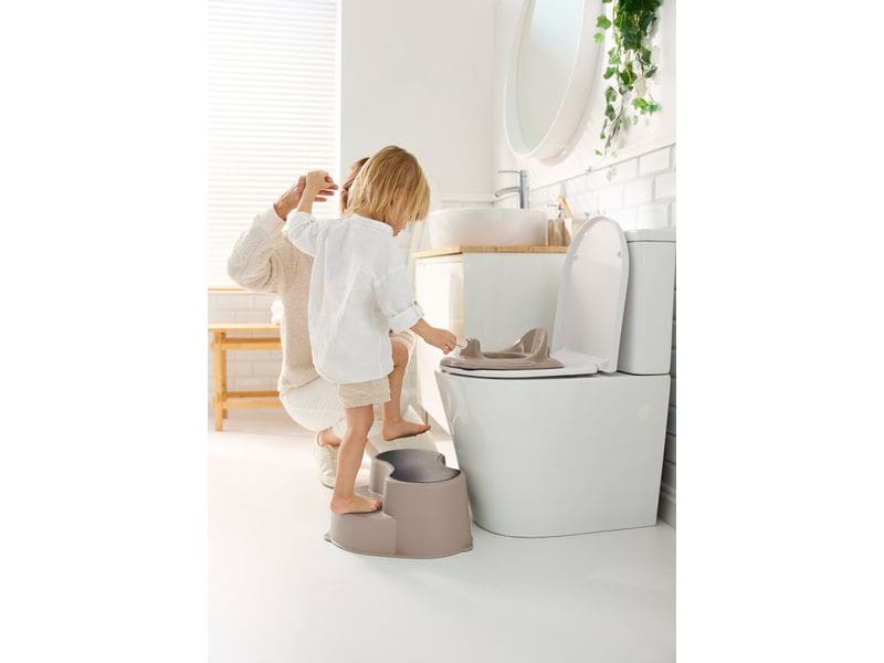 Rotho Babydesign Trittschemel TILO Cappuccino Praktischer und rutschfester 2-Stufen-Schemel