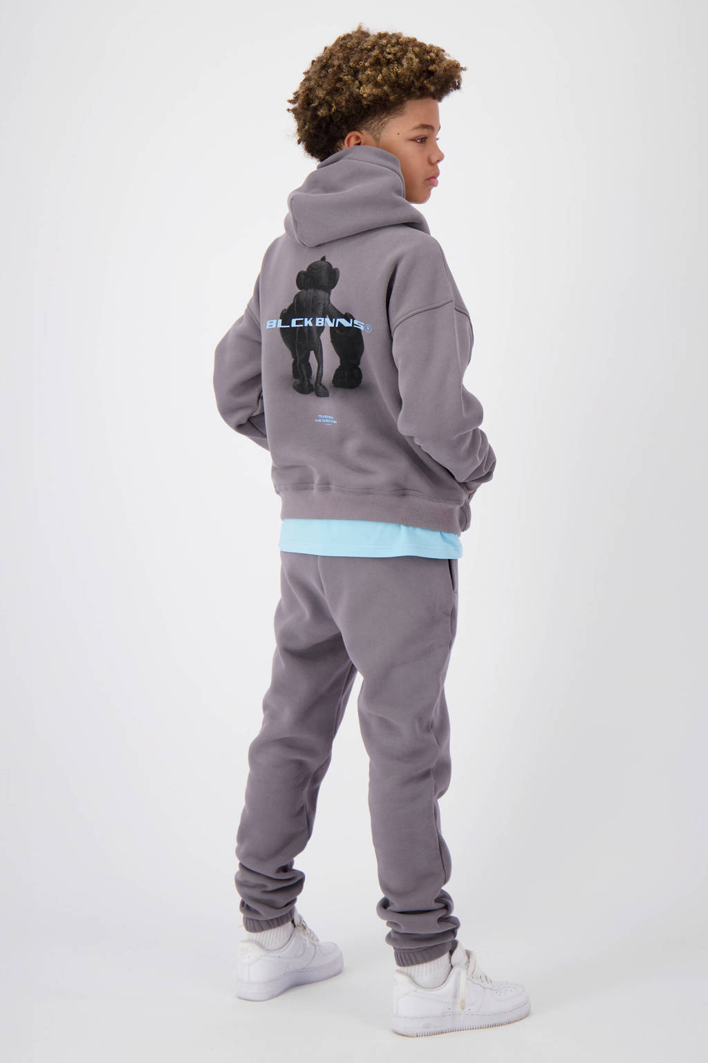 BLACK BANANAS hoodie JR. 3D CONVOY met backprint donkergrijs