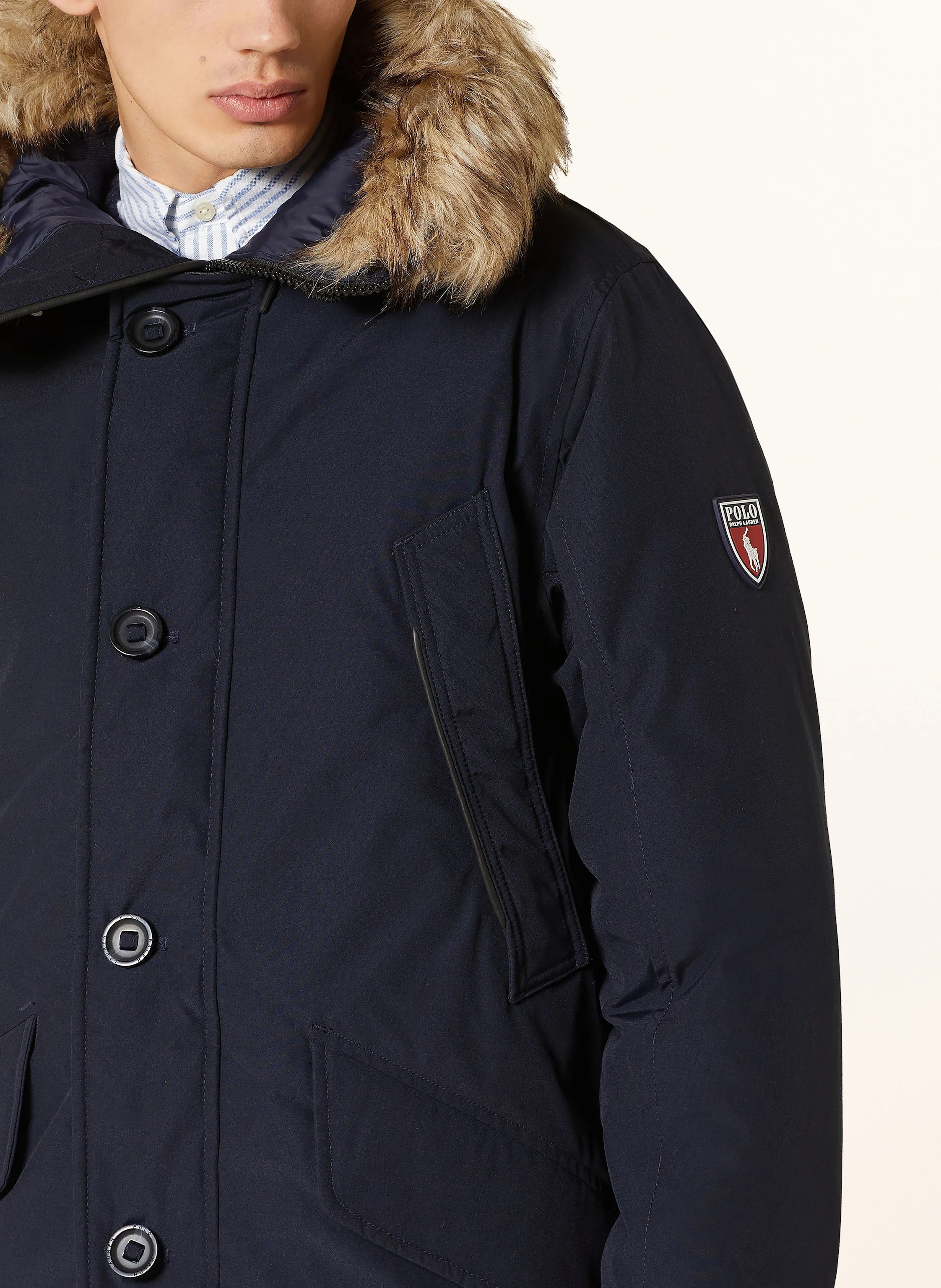 POLO RALPH LAUREN Daunenparka mit abnehmbarem Kunstpelz
