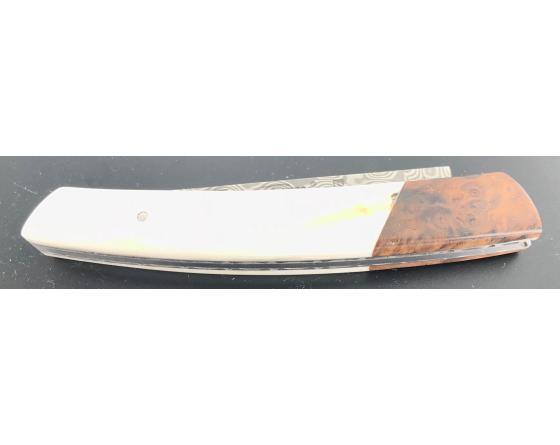 Le Thiers 9 cm - Phacochère / Noyer - Damas Akka Couteau Le Thiers par Locau