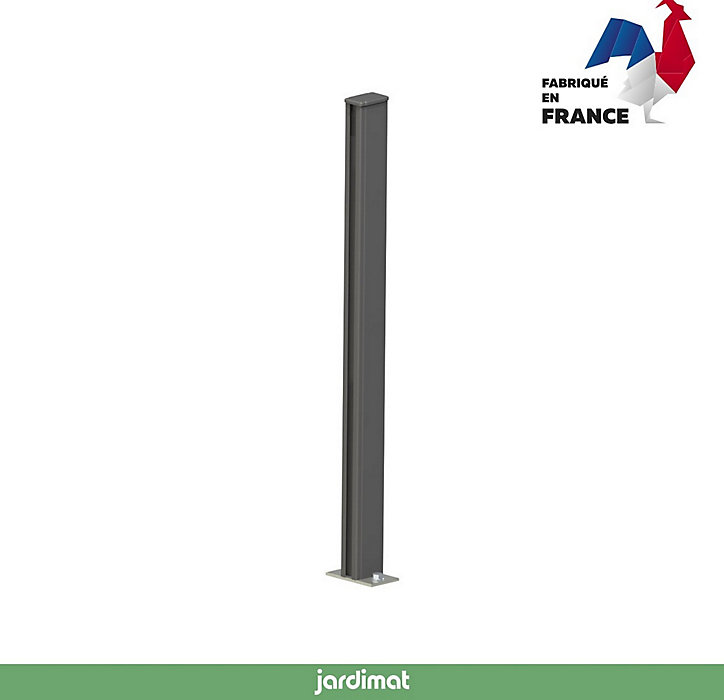Poteau clôture Jardimat Alpes gris h. 96 cm