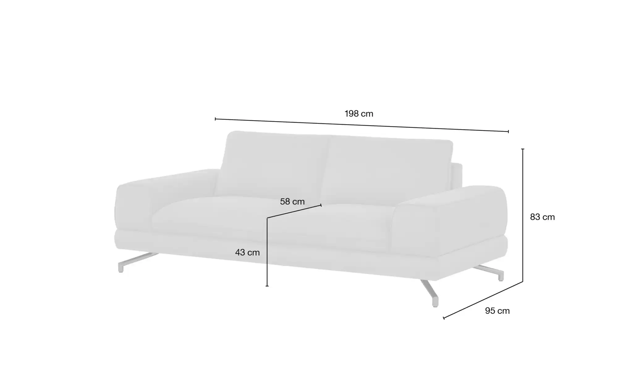 smart Sofa  dunkelgrau - Stoff Bonika
