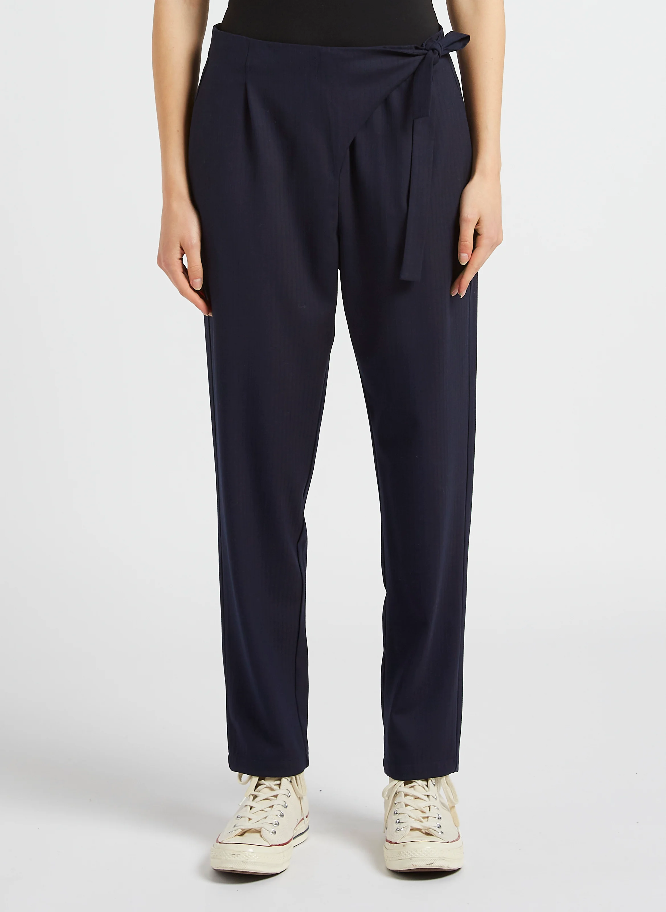 PASSY - Pantalon cigarette texturé| Bleu