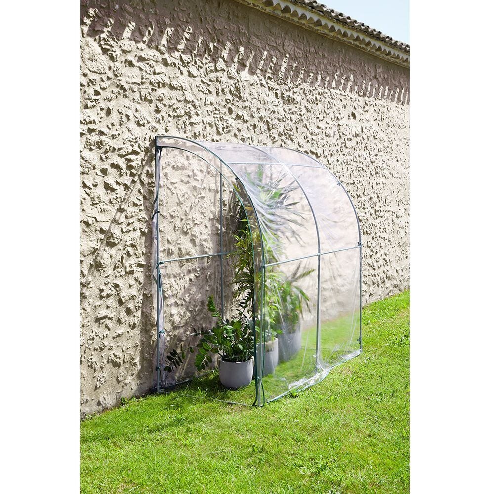 Serre murale PVC transparent et métal  100x200xH215cm