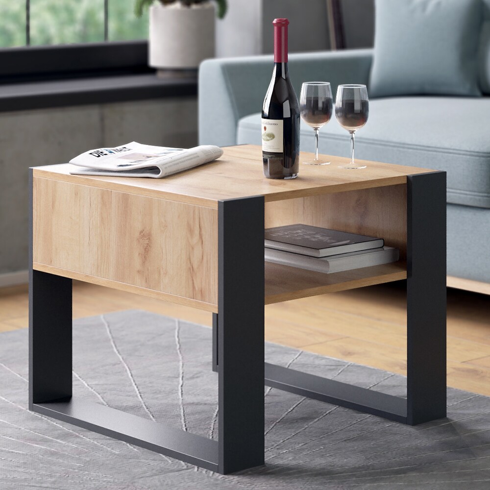 Vicco Couchtisch Sofatisch Beistelltisch Ari Eiche Anthrazit Wohnzimmertisch