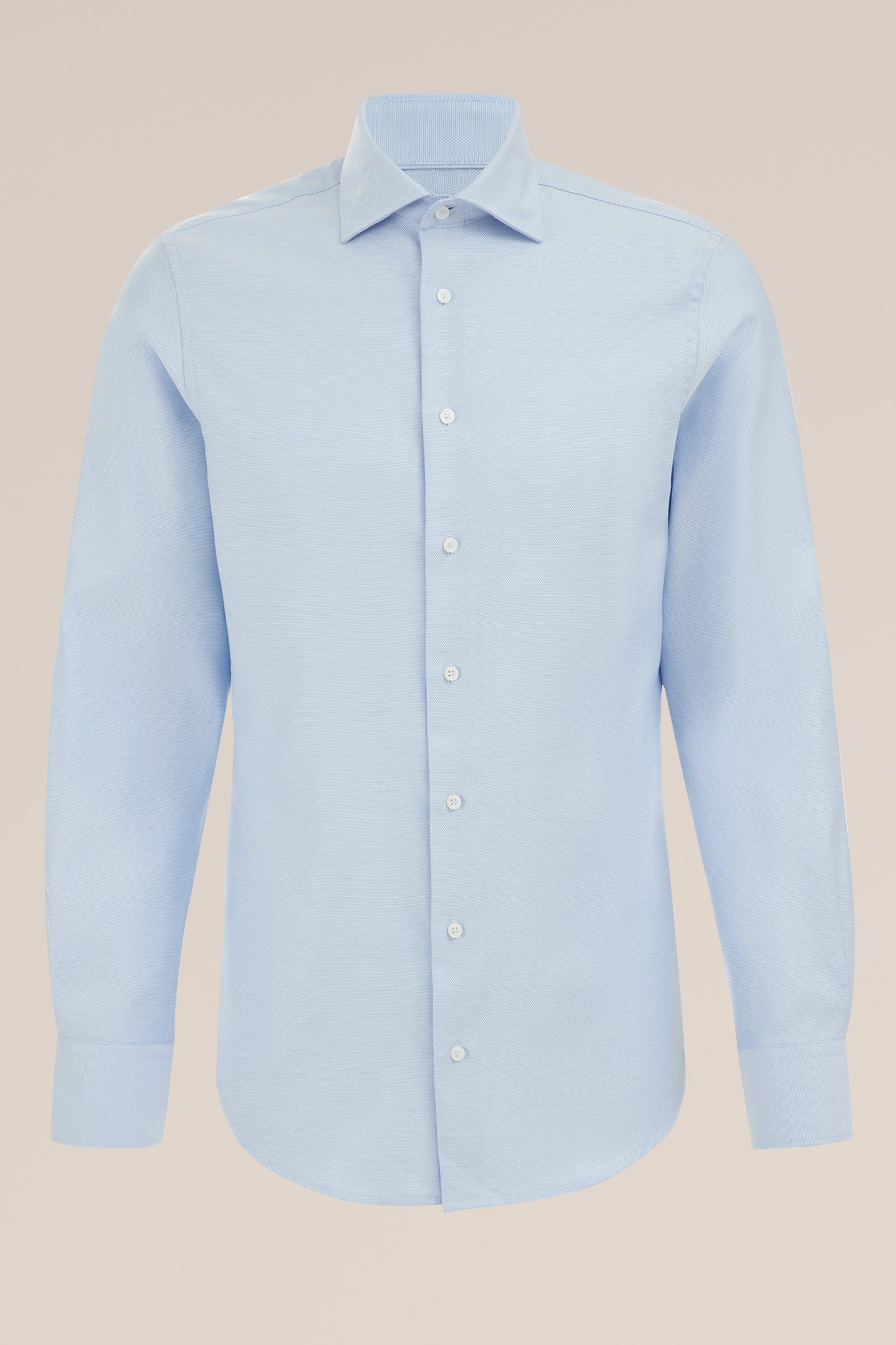 slim fit overhemd met structuur WE Fashion Lichtblauw