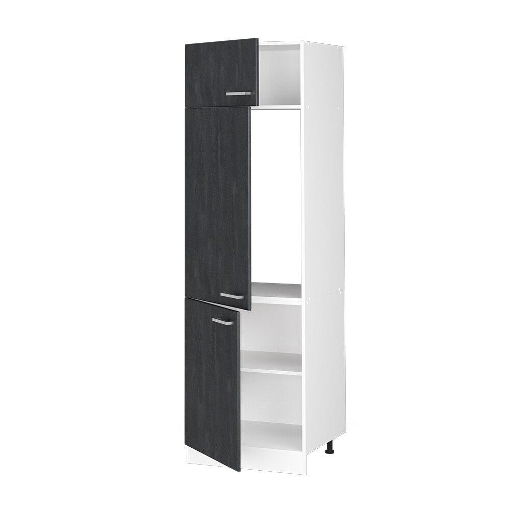 Vicco Kühlumbauschrank R-Line Schwarz Beton Weiß 60 cm