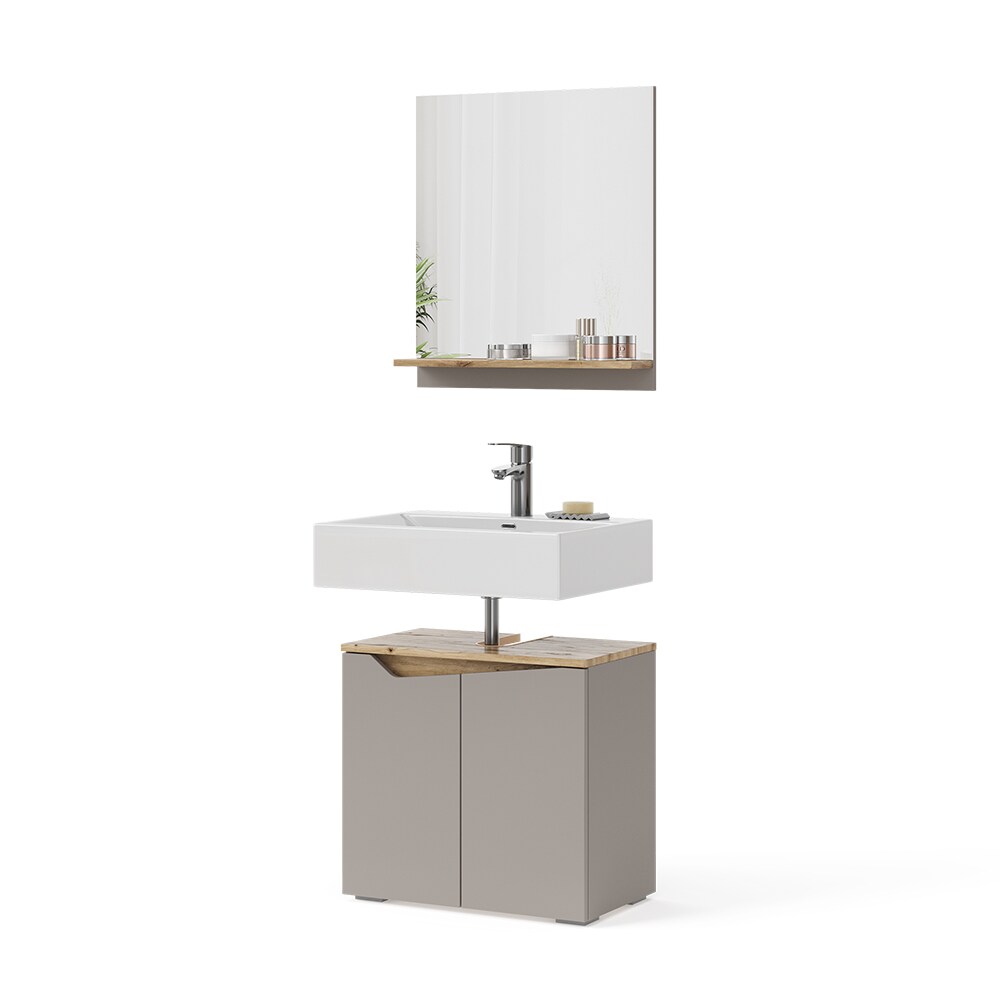 Vicco Badmöbel-Set Marelle Greige Eiche 2 Teile