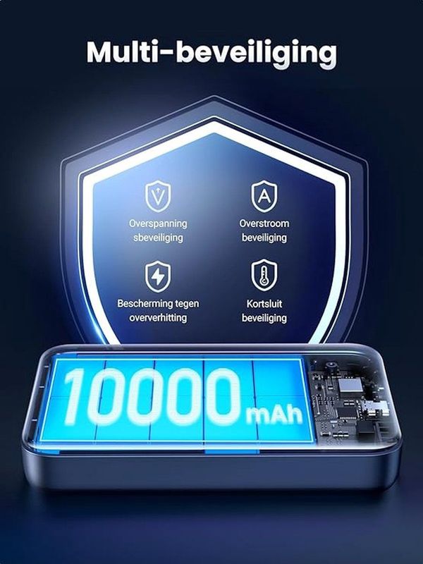 Powerbank - Zwart - Silicone - 10000mAh